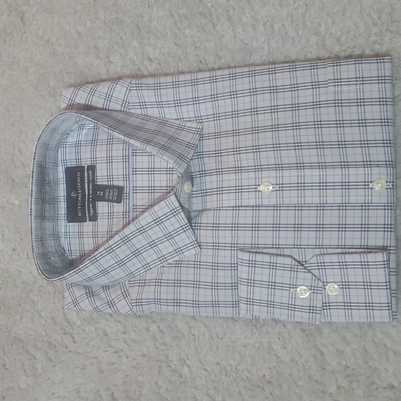 Buttoned Down Men's Tailored Fit Spread Collar Pattern Dress Shirt - Picture 7 of 7